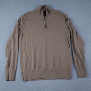 Gap Sweater Mens Medium Merino Wool 1/4 Zip Pullover Knit Mock Neck Long Sleeve